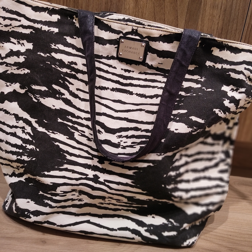 Armani Exchange Zebra Print Tote